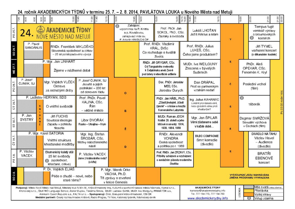 Program 24. Akademických týdnů
