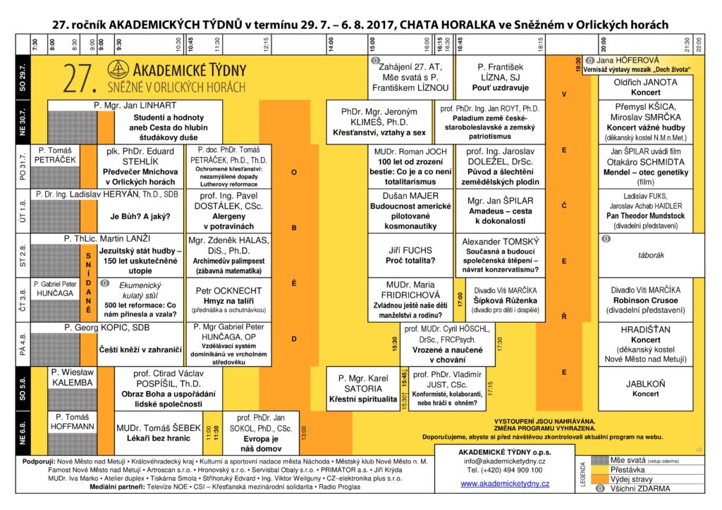 Program 27. Akademických týdnů
