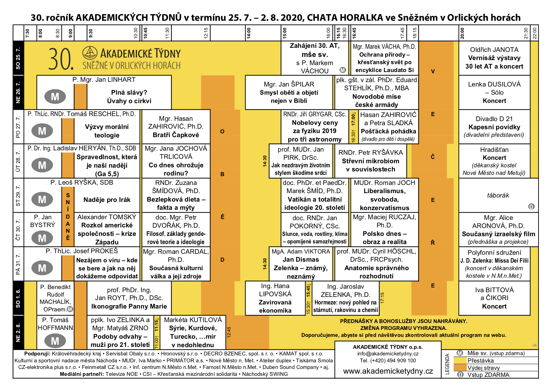 Program 30. ročníku Akademických týdnů