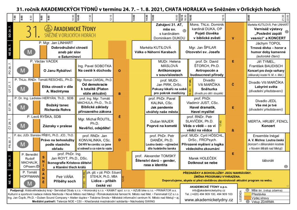 Program 31. ročníku v grafické podobě