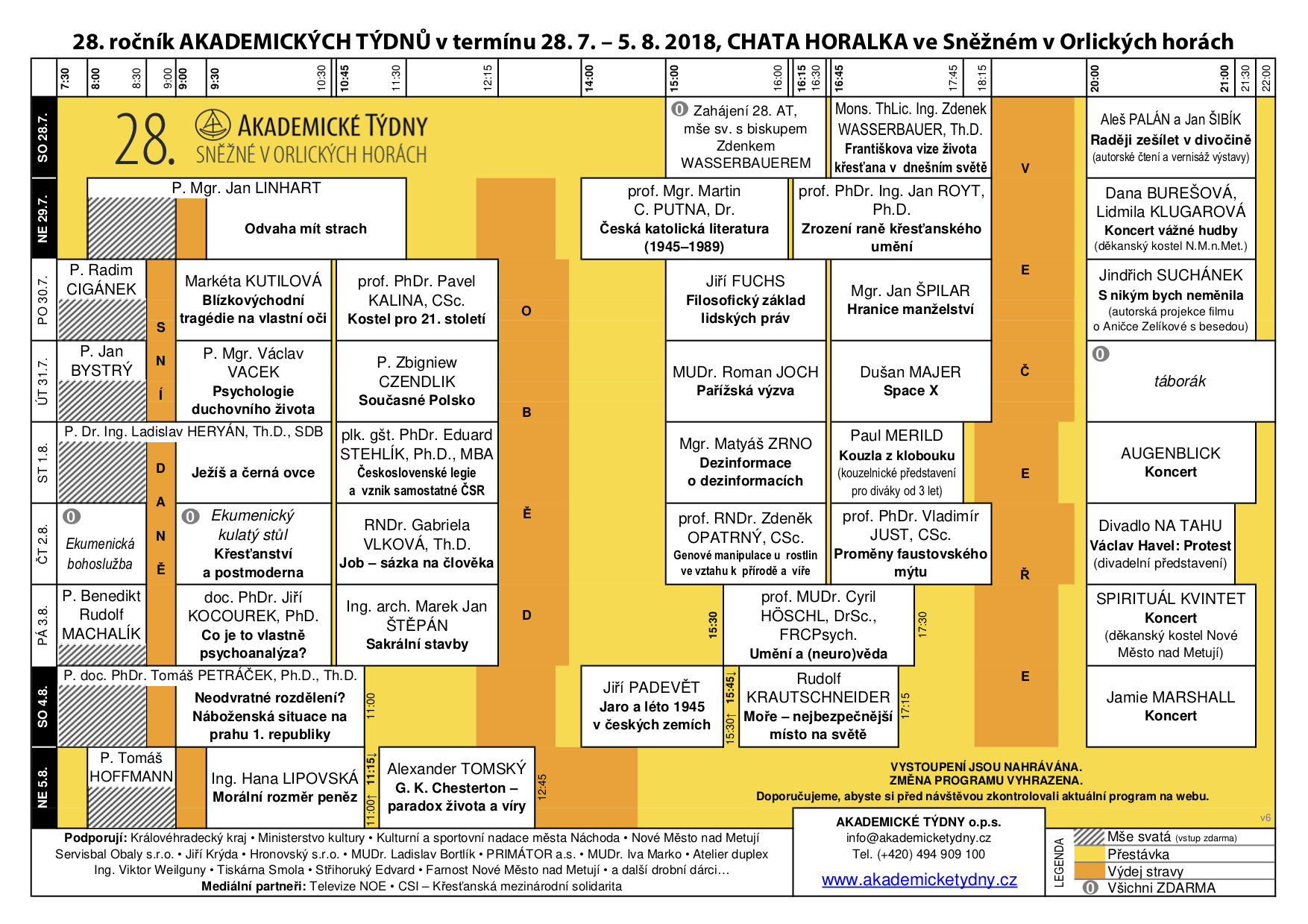 Program 28. Akademických týdnů